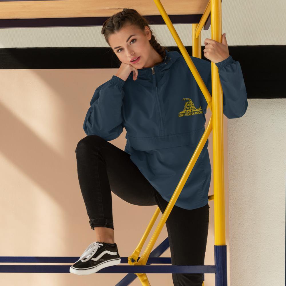 Don't tread on Anyone Embroidered Champion Packable Jacket - Concordia Style Boutique