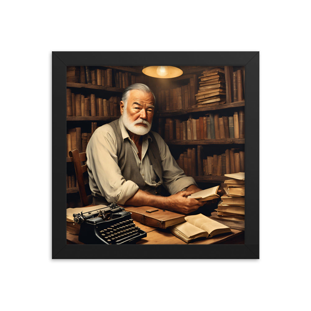 Ernest Hemingway Portrait on Matte Paper Framed Poster - Concordia Style Boutique