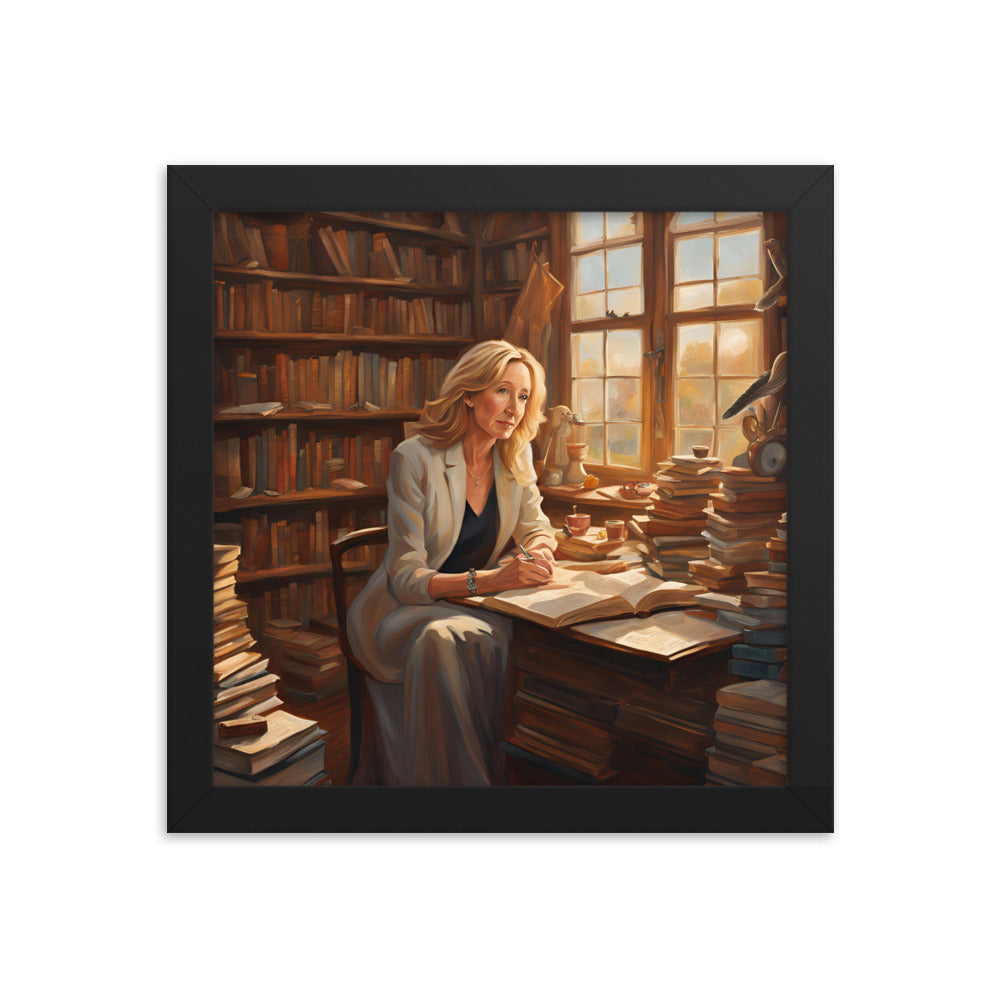 J. K. Rowling Portrait on Matte Paper Framed Poster - Concordia Style Boutique