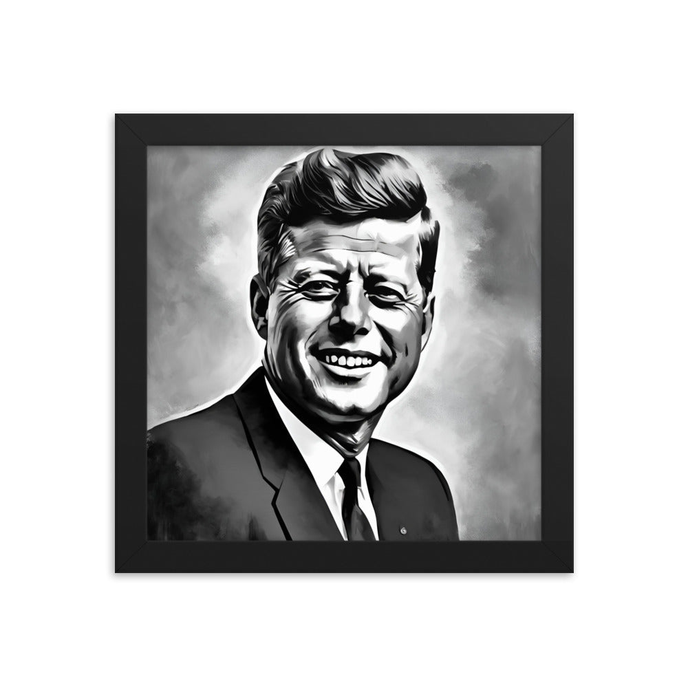 John F. Kennedy Portrait on Matte Paper Framed Poster - Concordia Style Boutique