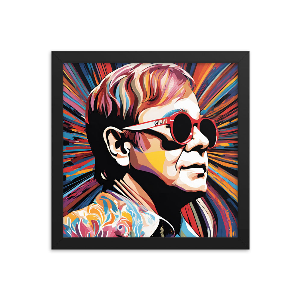 Elton John Portrait on Matte Paper Framed Poster - Concordia Style Boutique