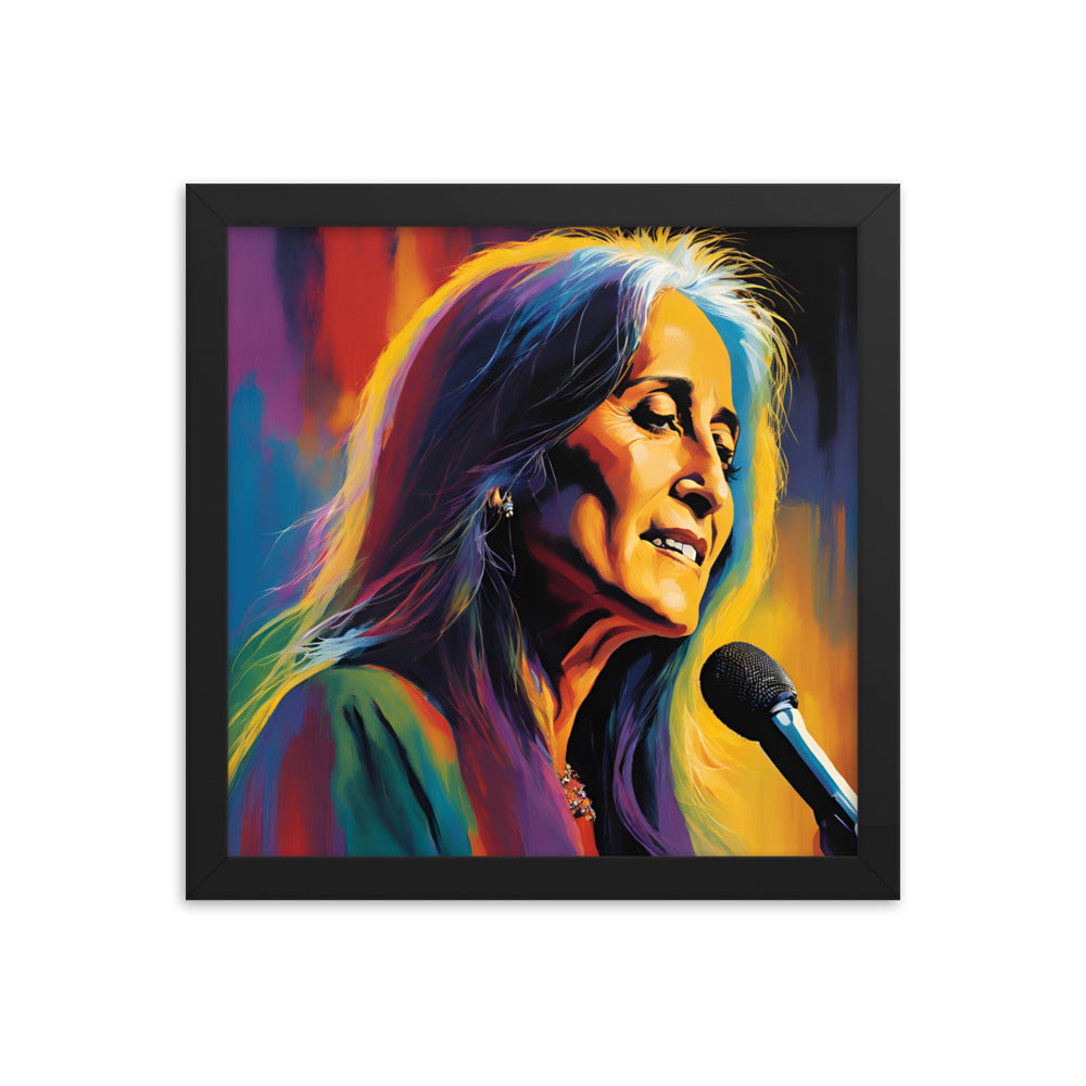 Joan Baez Portrait on Matte Paper Framed Poster - Concordia Style Boutique