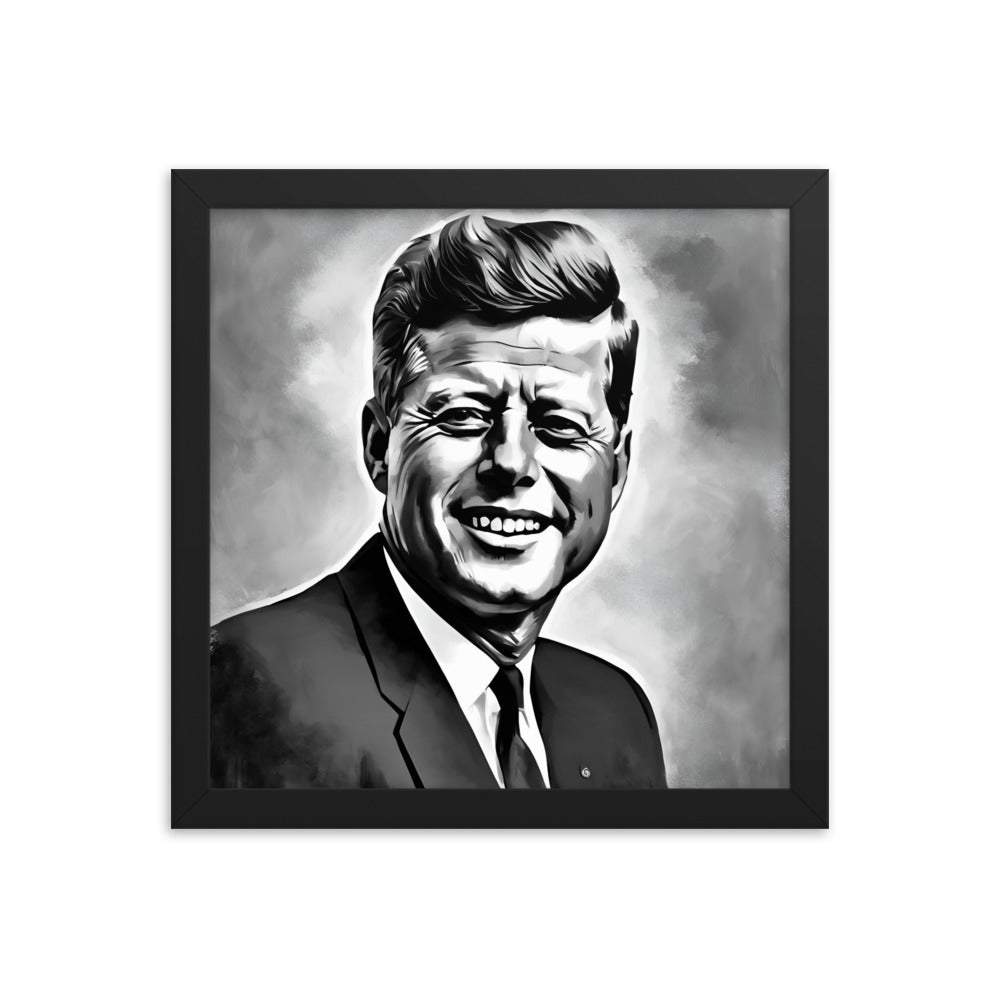 John F. Kennedy Portrait on Matte Paper Framed Poster - Concordia Style Boutique