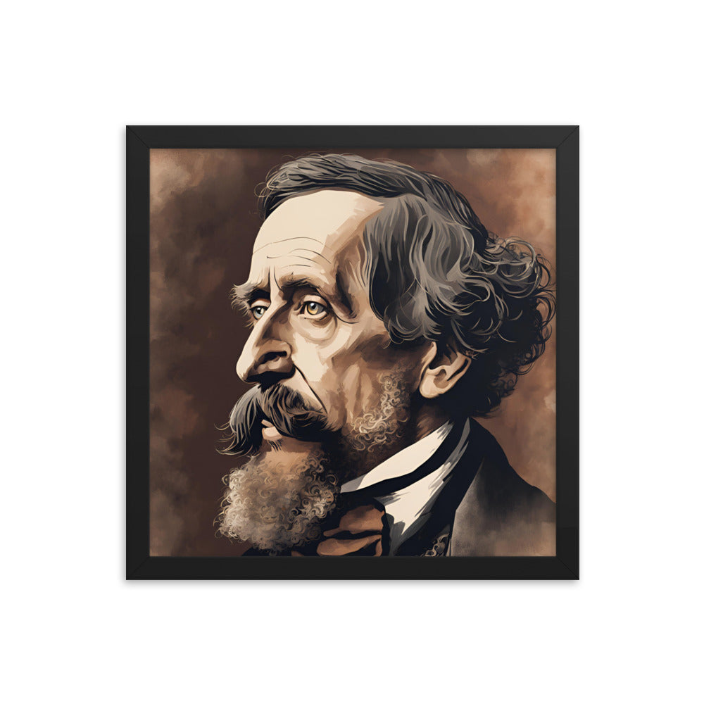 Charles Dickens Portrait on Matte Paper Framed Poster - Concordia Style Boutique