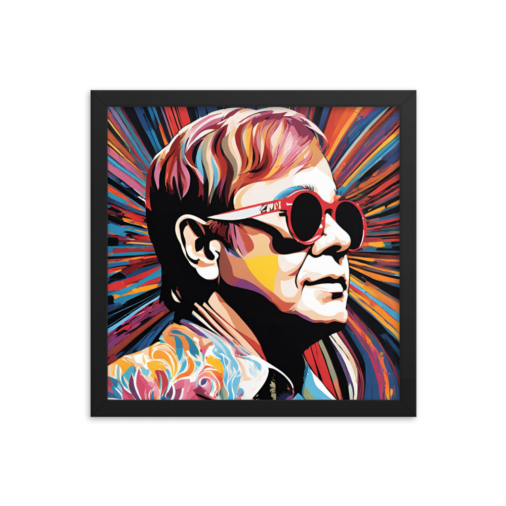 Elton John Portrait on Matte Paper Framed Poster - Concordia Style Boutique