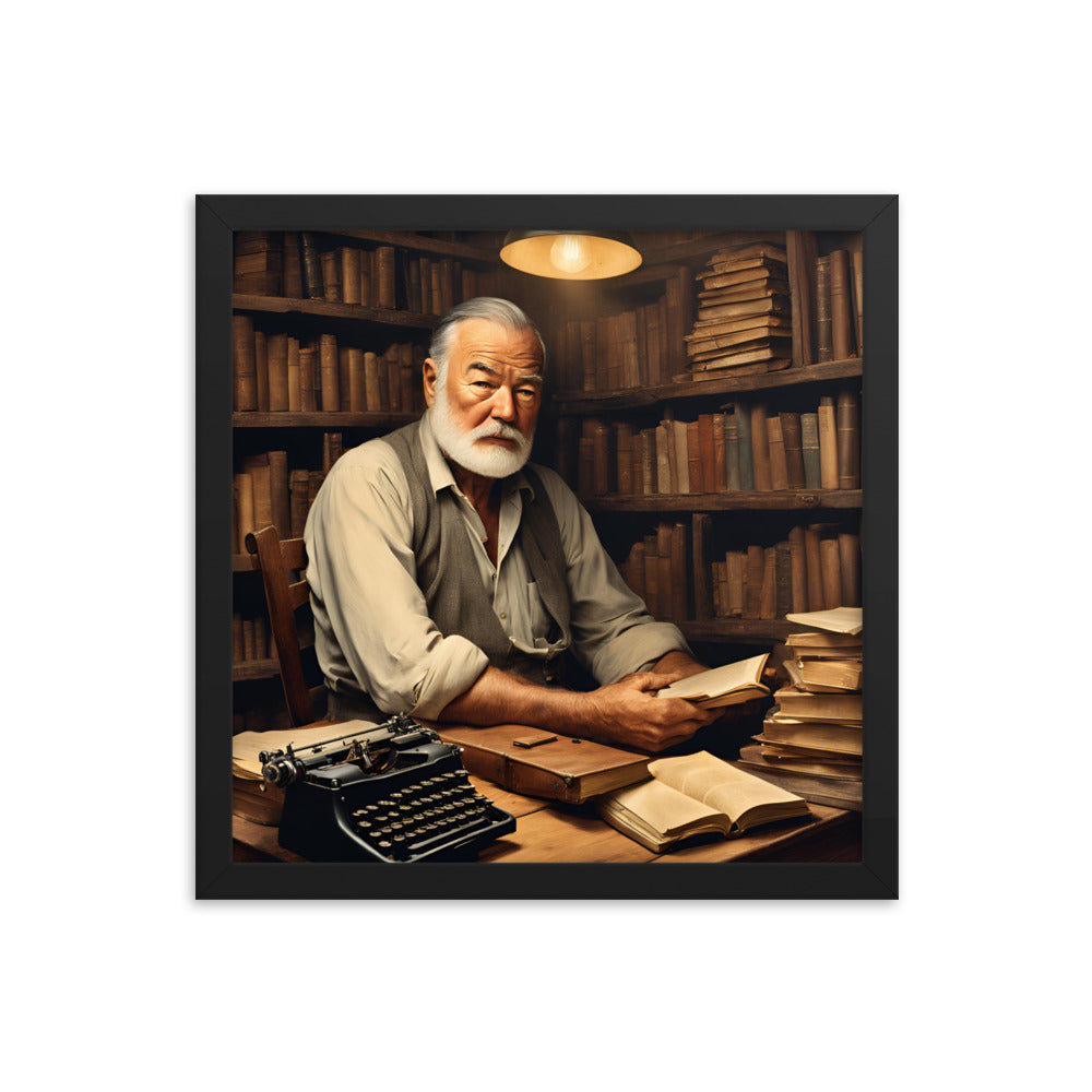Ernest Hemingway Portrait on Matte Paper Framed Poster - Concordia Style Boutique