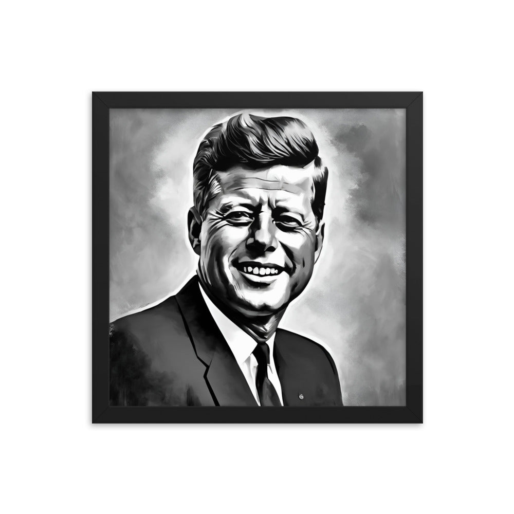 John F. Kennedy Portrait on Matte Paper Framed Poster - Concordia Style Boutique