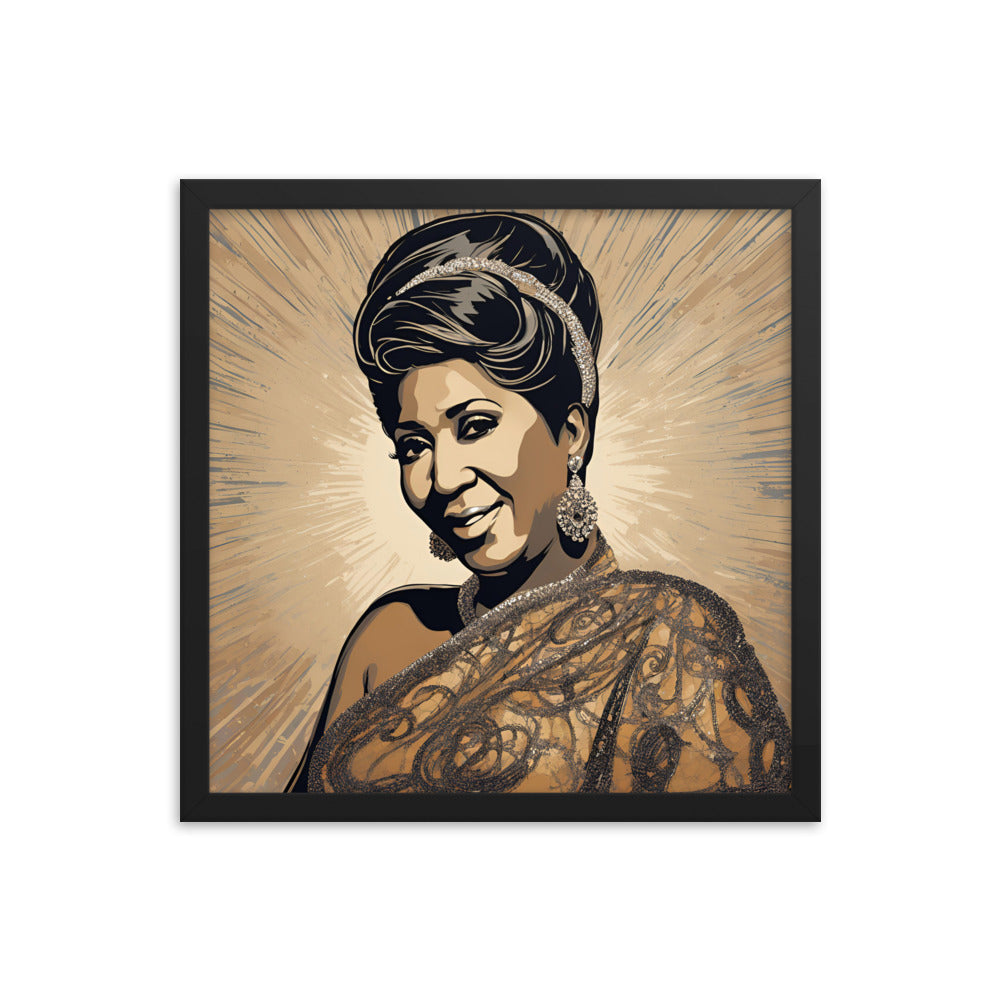 Aretha Franklin Portrait on Matte Paper Framed Poster - Concordia Style Boutique