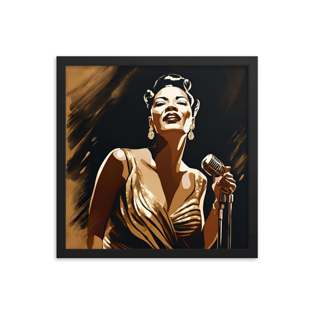 Billie Holiday Portrait on Matte Paper Framed Poster - Concordia Style Boutique