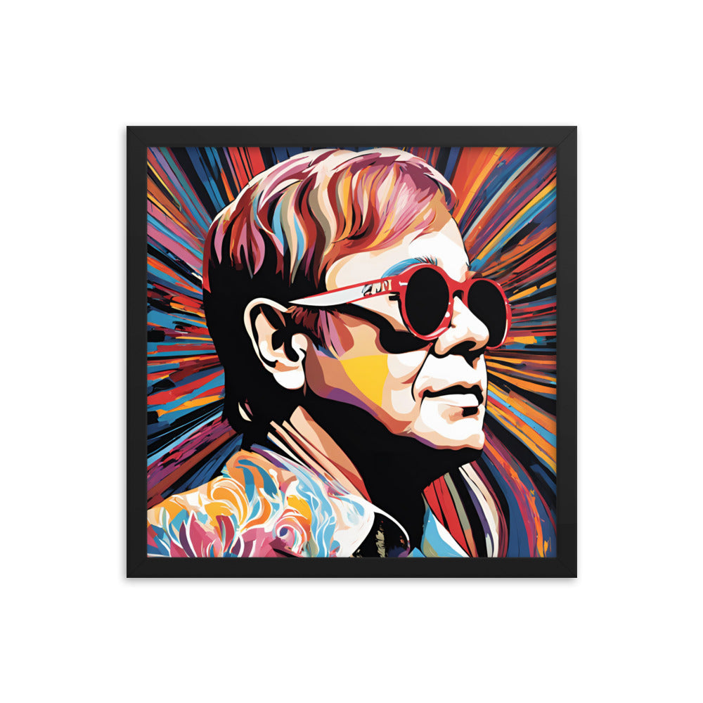 Elton John Portrait on Matte Paper Framed Poster - Concordia Style Boutique