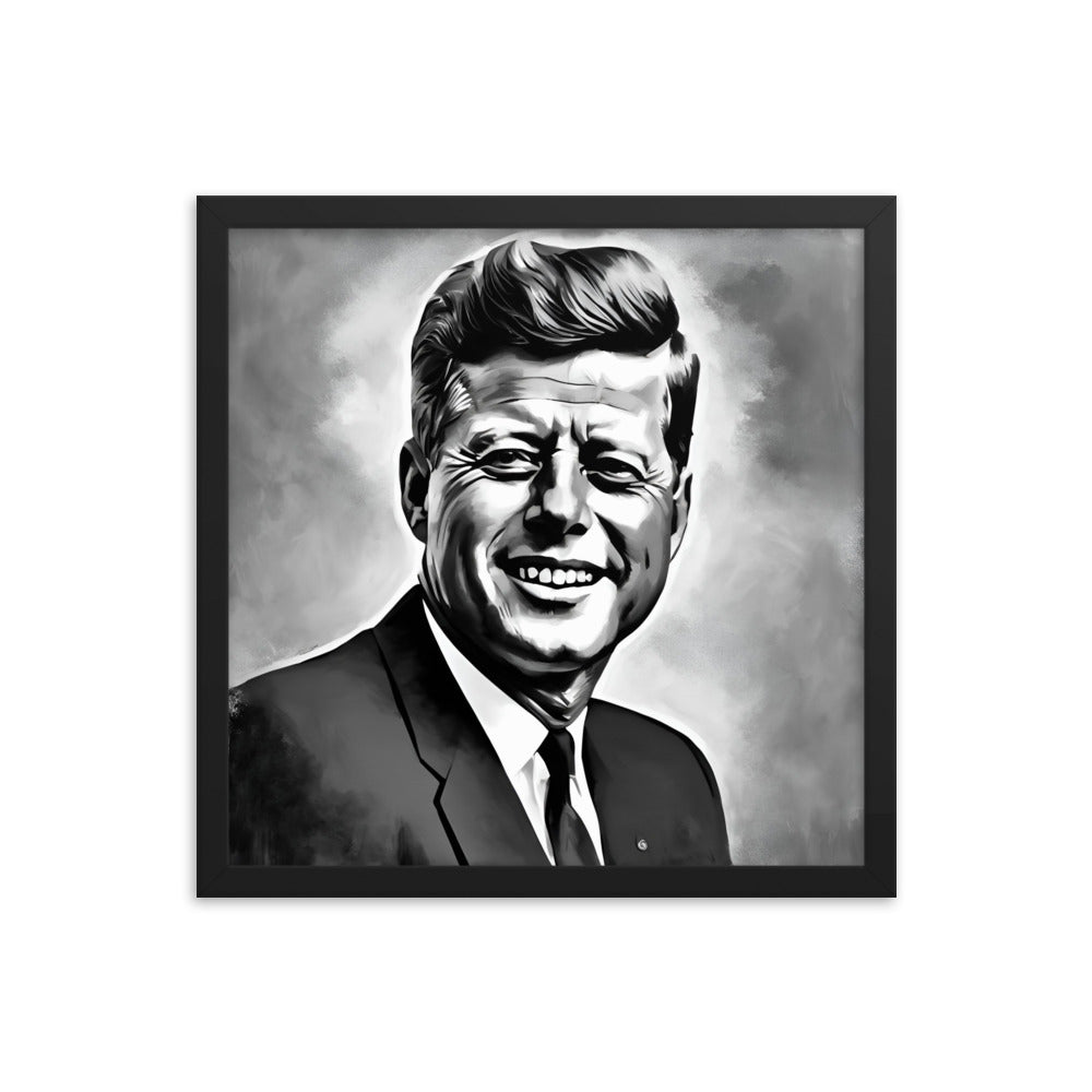 John F. Kennedy Portrait on Matte Paper Framed Poster - Concordia Style Boutique