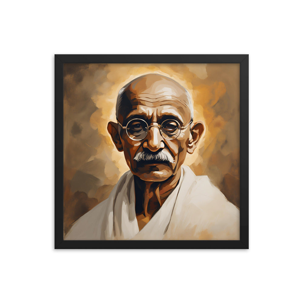 Mahatma Gandhi Portrait on Matte Paper Framed Poster - Concordia Style Boutique