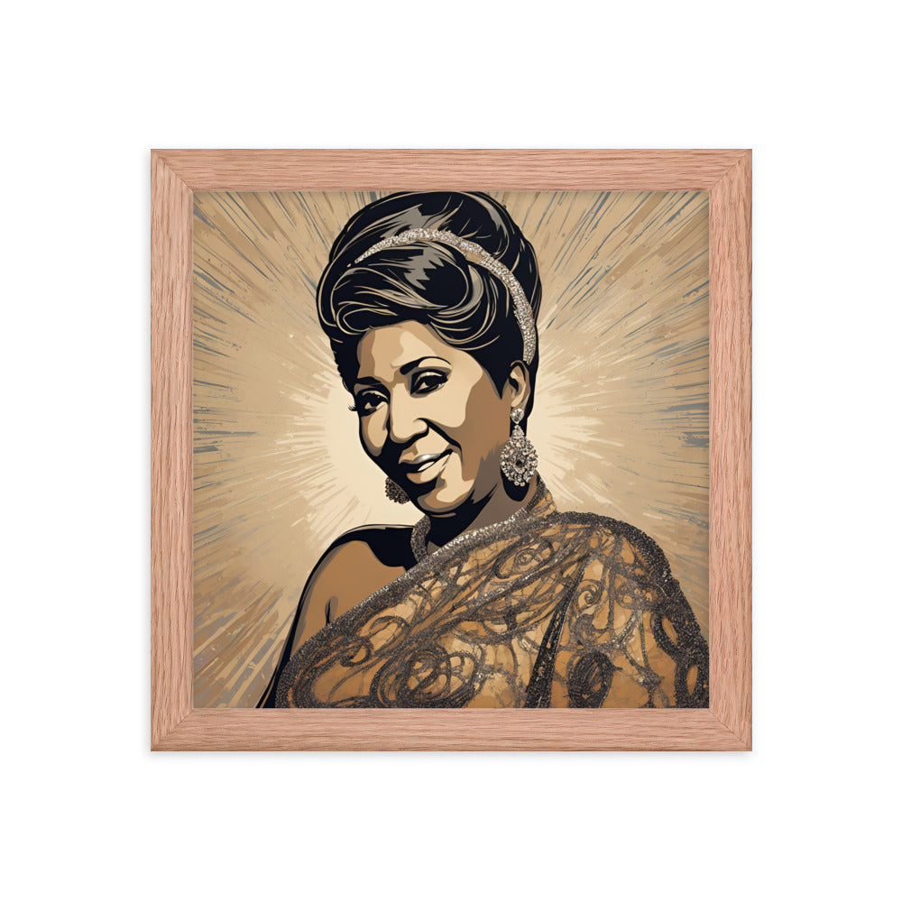 Aretha Franklin Portrait on Matte Paper Framed Poster - Concordia Style Boutique