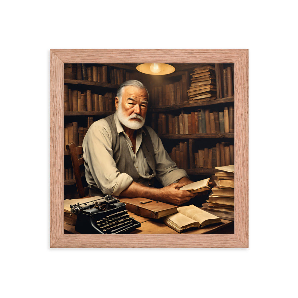 Ernest Hemingway Portrait on Matte Paper Framed Poster - Concordia Style Boutique