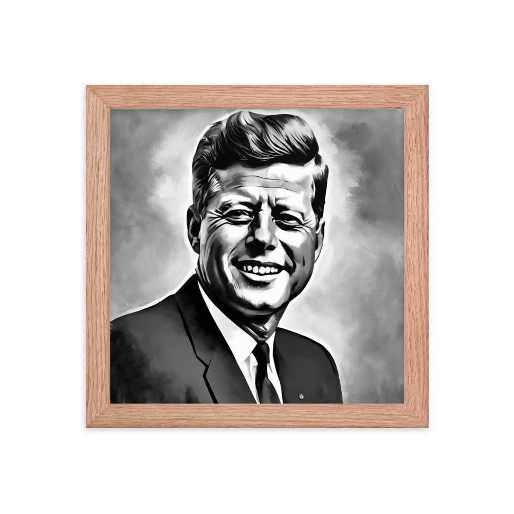 John F. Kennedy Portrait on Matte Paper Framed Poster - Concordia Style Boutique
