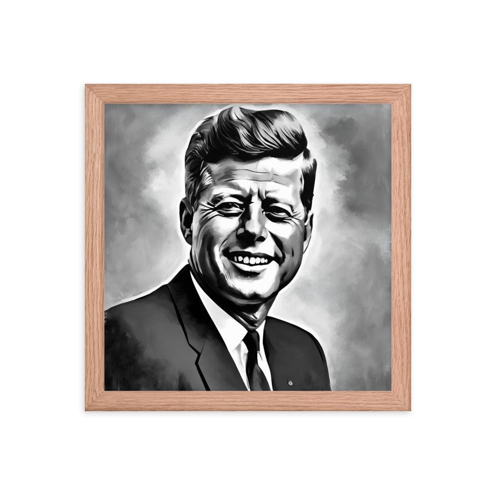 John F. Kennedy Portrait on Matte Paper Framed Poster - Concordia Style Boutique