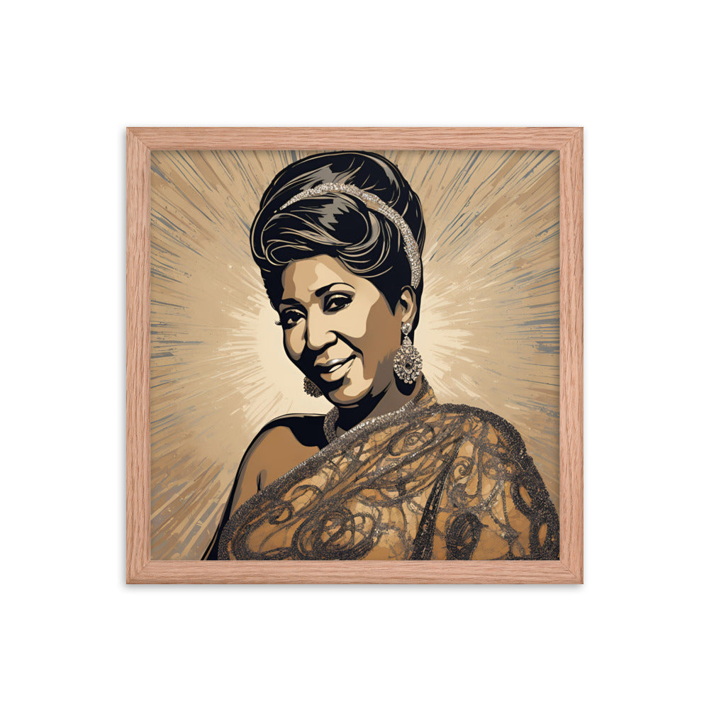 Aretha Franklin Portrait on Matte Paper Framed Poster - Concordia Style Boutique