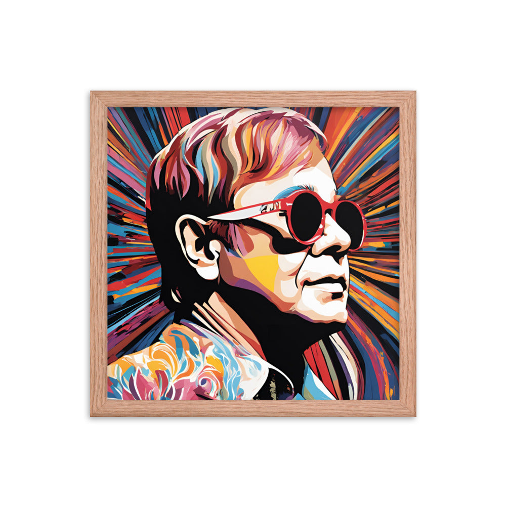 Elton John Portrait on Matte Paper Framed Poster - Concordia Style Boutique