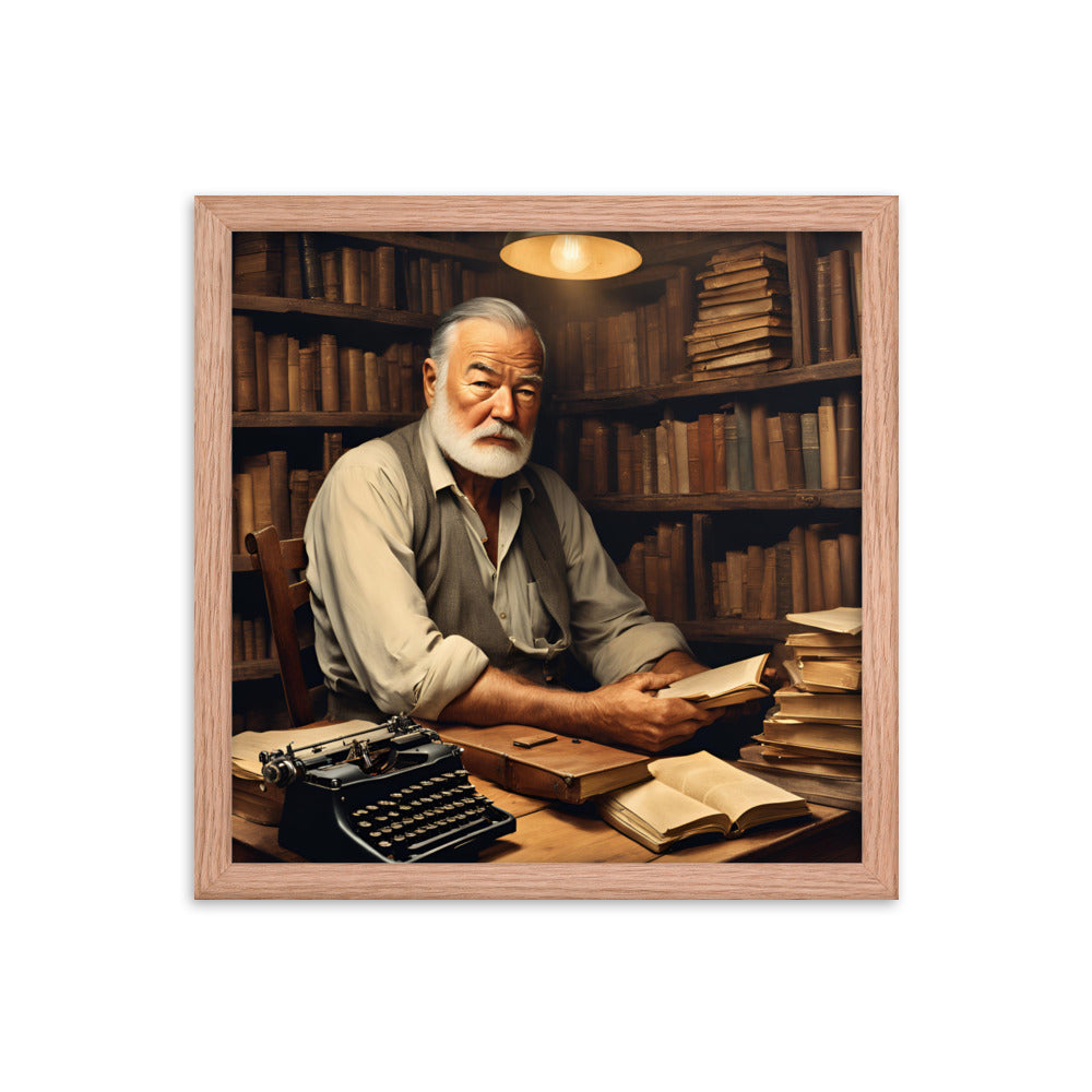 Ernest Hemingway Portrait on Matte Paper Framed Poster - Concordia Style Boutique