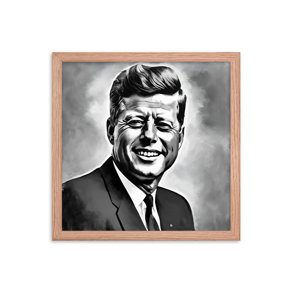 John F. Kennedy Portrait on Matte Paper Framed Poster - Concordia Style Boutique