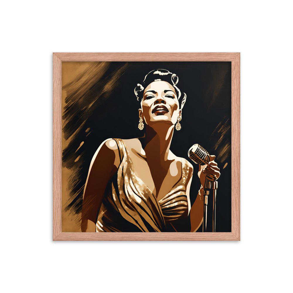 Billie Holiday Portrait on Matte Paper Framed Poster - Concordia Style Boutique