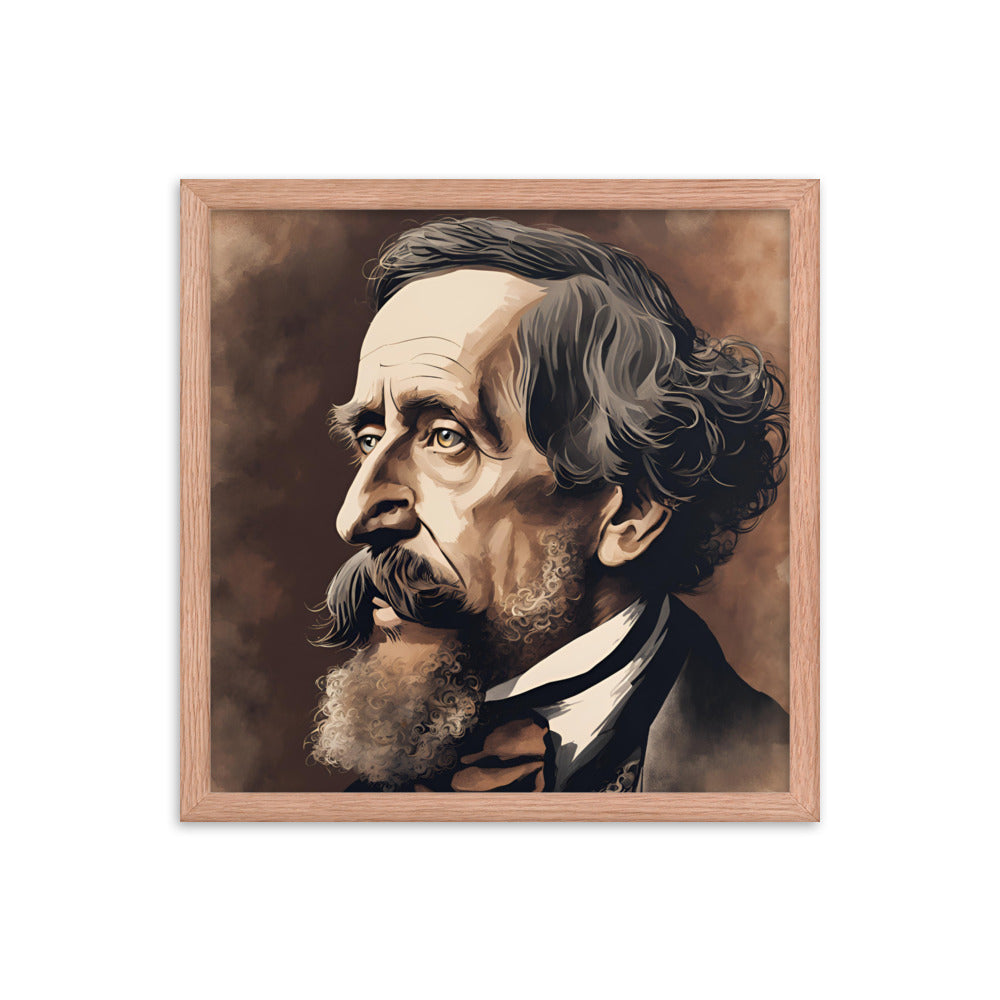 Charles Dickens Portrait on Matte Paper Framed Poster - Concordia Style Boutique