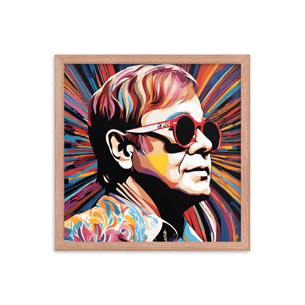 Elton John Portrait on Matte Paper Framed Poster - Concordia Style Boutique