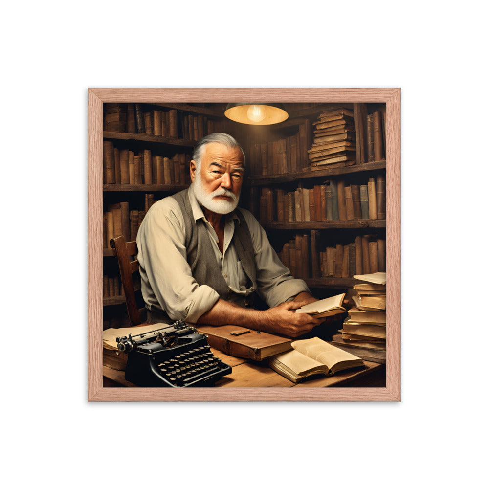 Ernest Hemingway Portrait on Matte Paper Framed Poster - Concordia Style Boutique