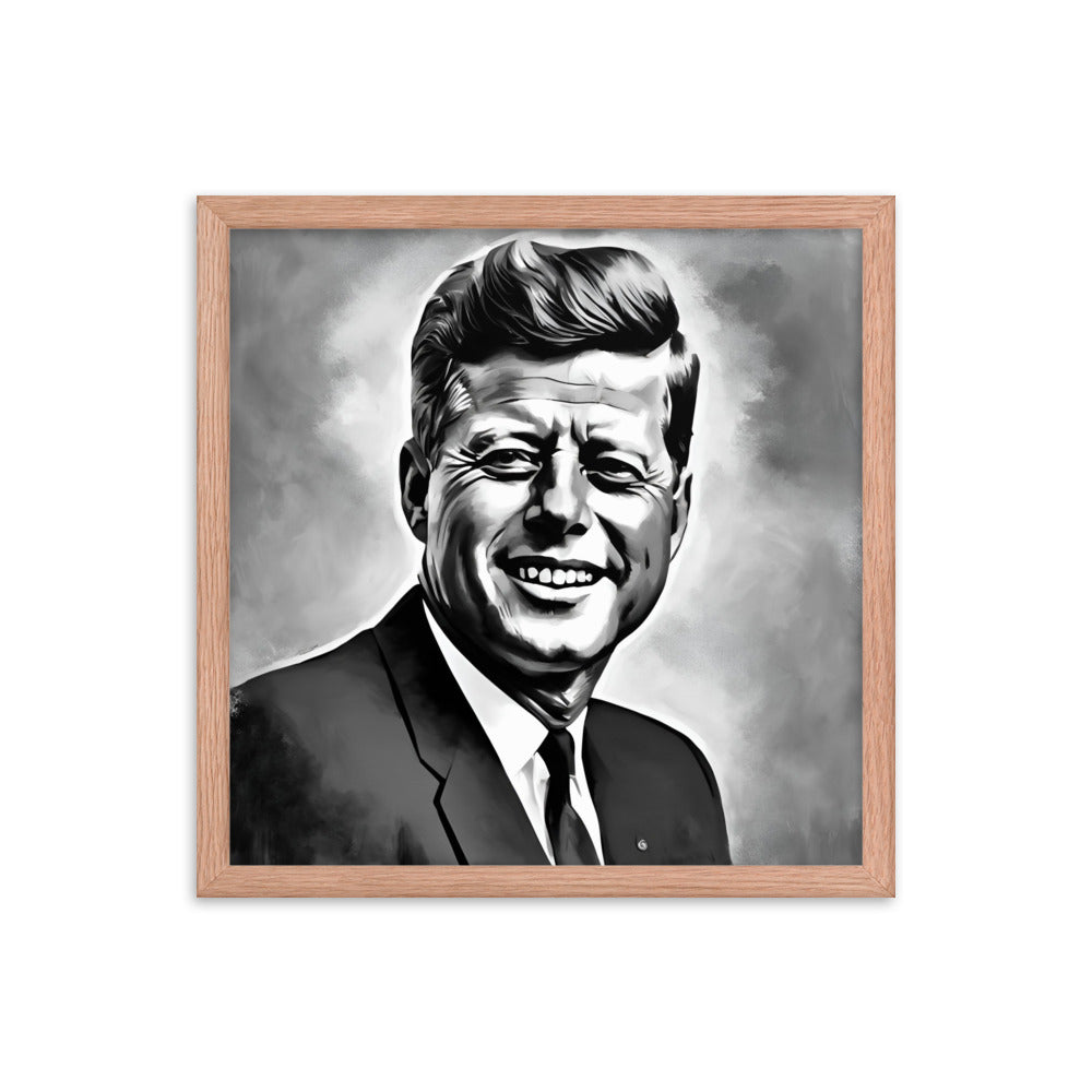 John F. Kennedy Portrait on Matte Paper Framed Poster - Concordia Style Boutique
