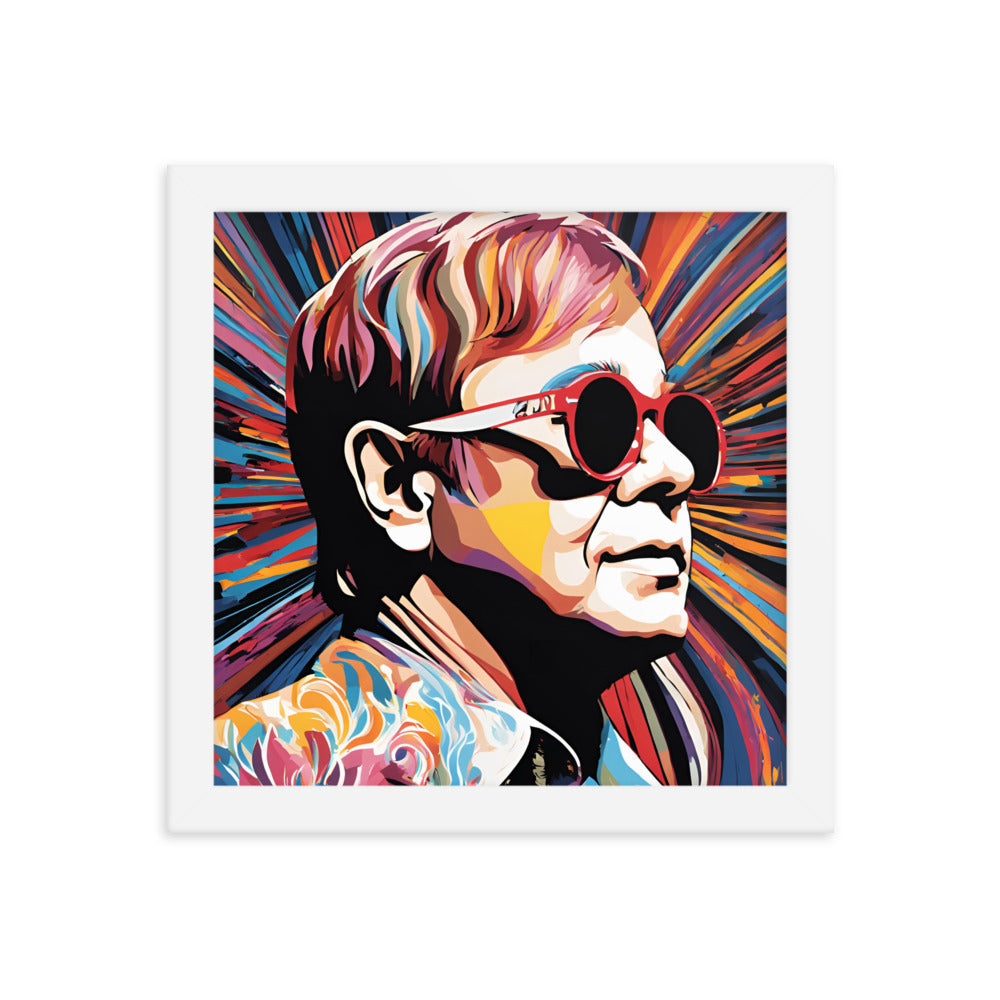 Elton John Portrait on Matte Paper Framed Poster - Concordia Style Boutique