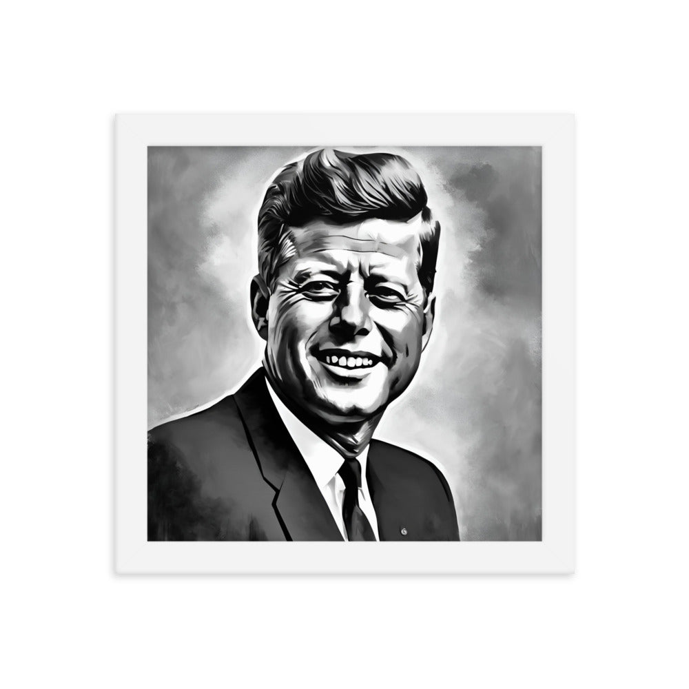John F. Kennedy Portrait on Matte Paper Framed Poster - Concordia Style Boutique