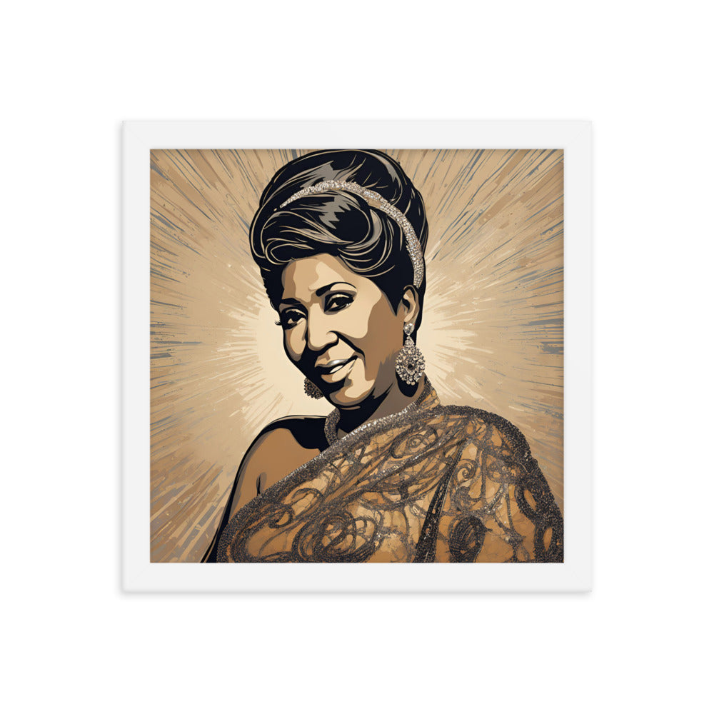 Aretha Franklin Portrait on Matte Paper Framed Poster - Concordia Style Boutique