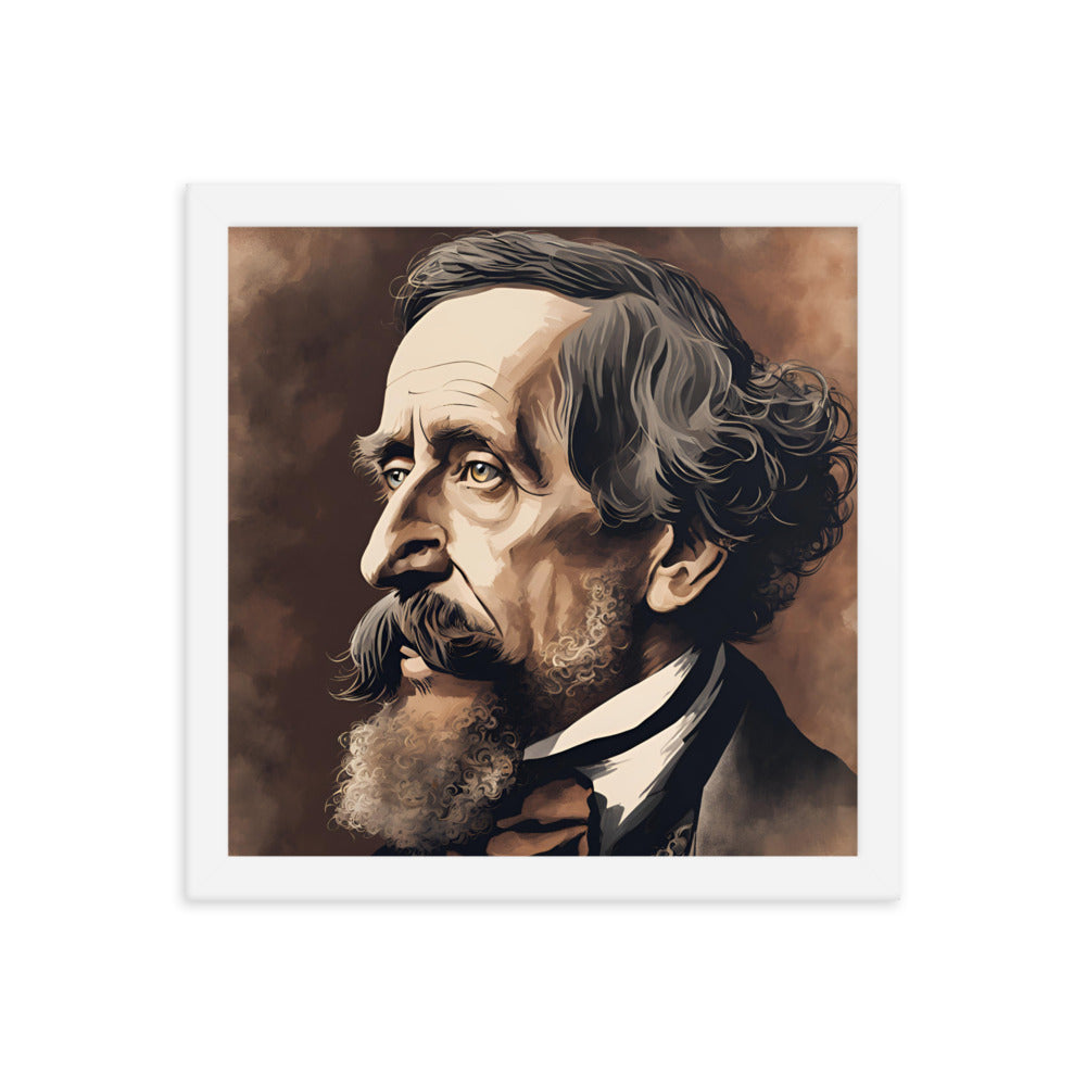Charles Dickens Portrait on Matte Paper Framed Poster - Concordia Style Boutique