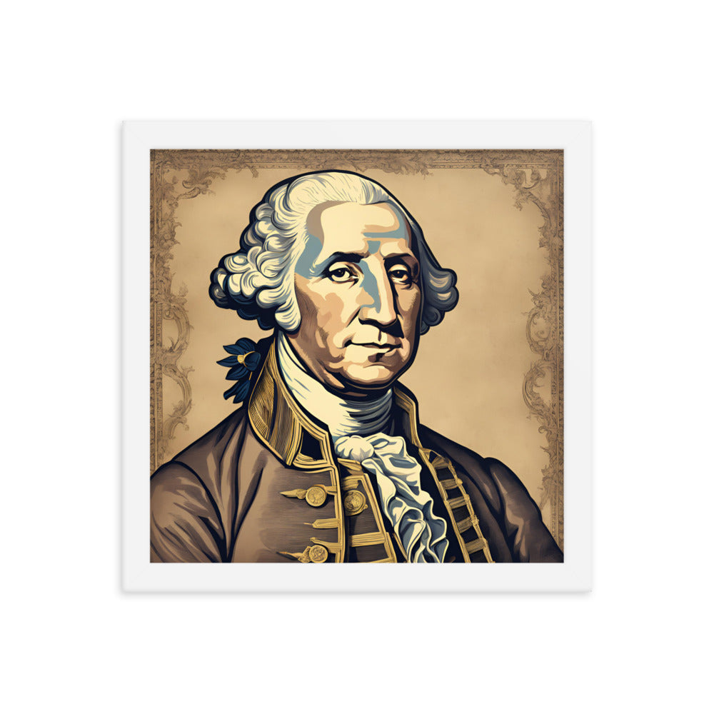 George Washington Portrait on Matte Paper Framed Poster - Concordia Style Boutique