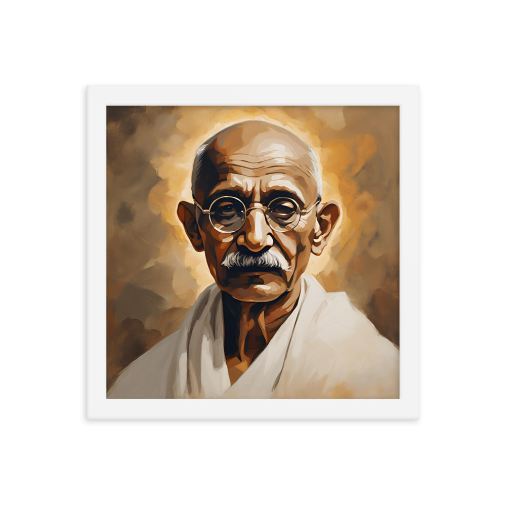 Mahatma Gandhi Portrait on Matte Paper Framed Poster - Concordia Style Boutique