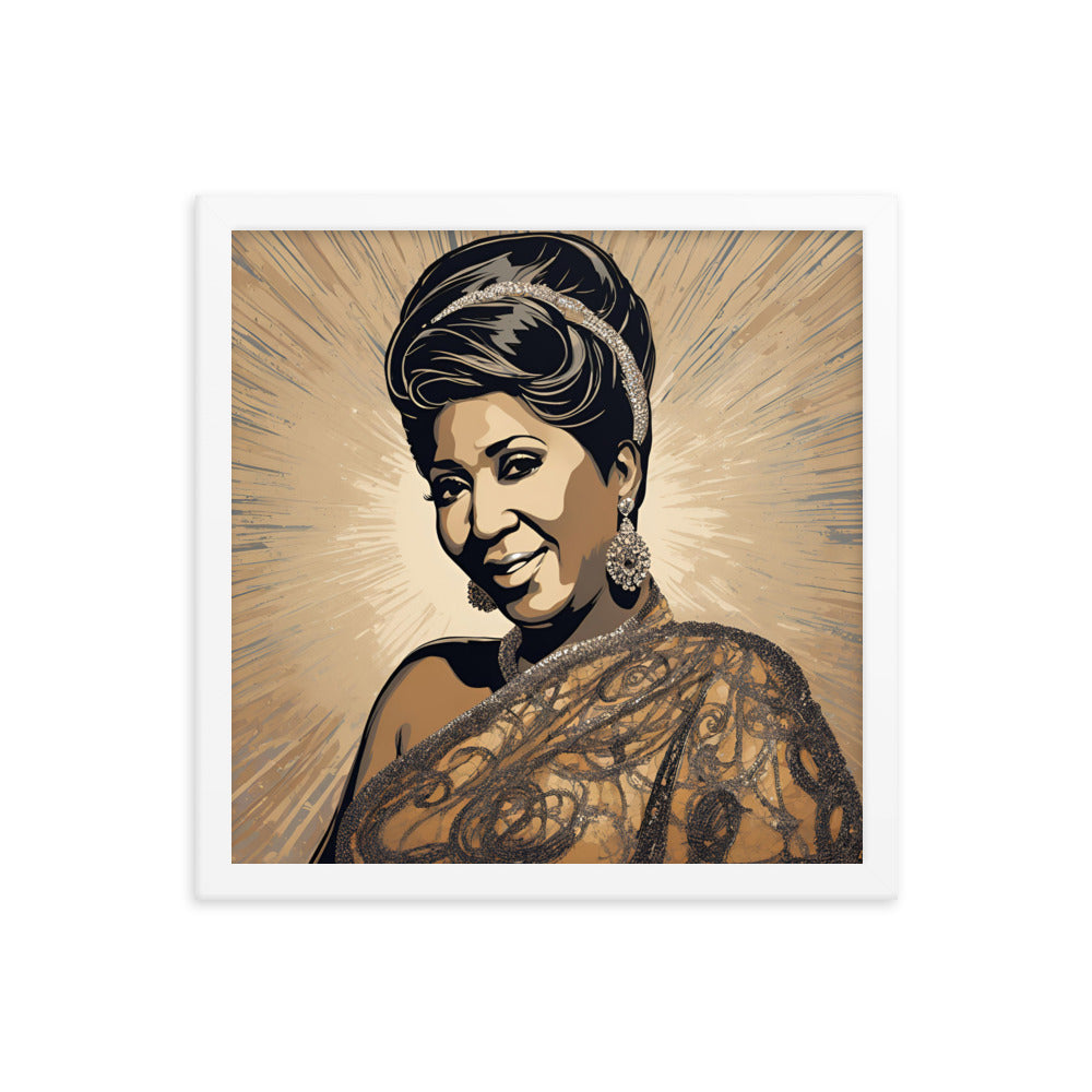 Aretha Franklin Portrait on Matte Paper Framed Poster - Concordia Style Boutique