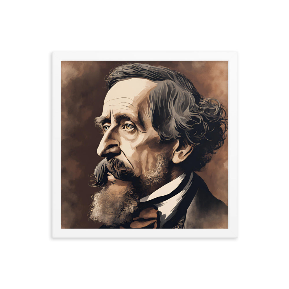 Charles Dickens Portrait on Matte Paper Framed Poster - Concordia Style Boutique