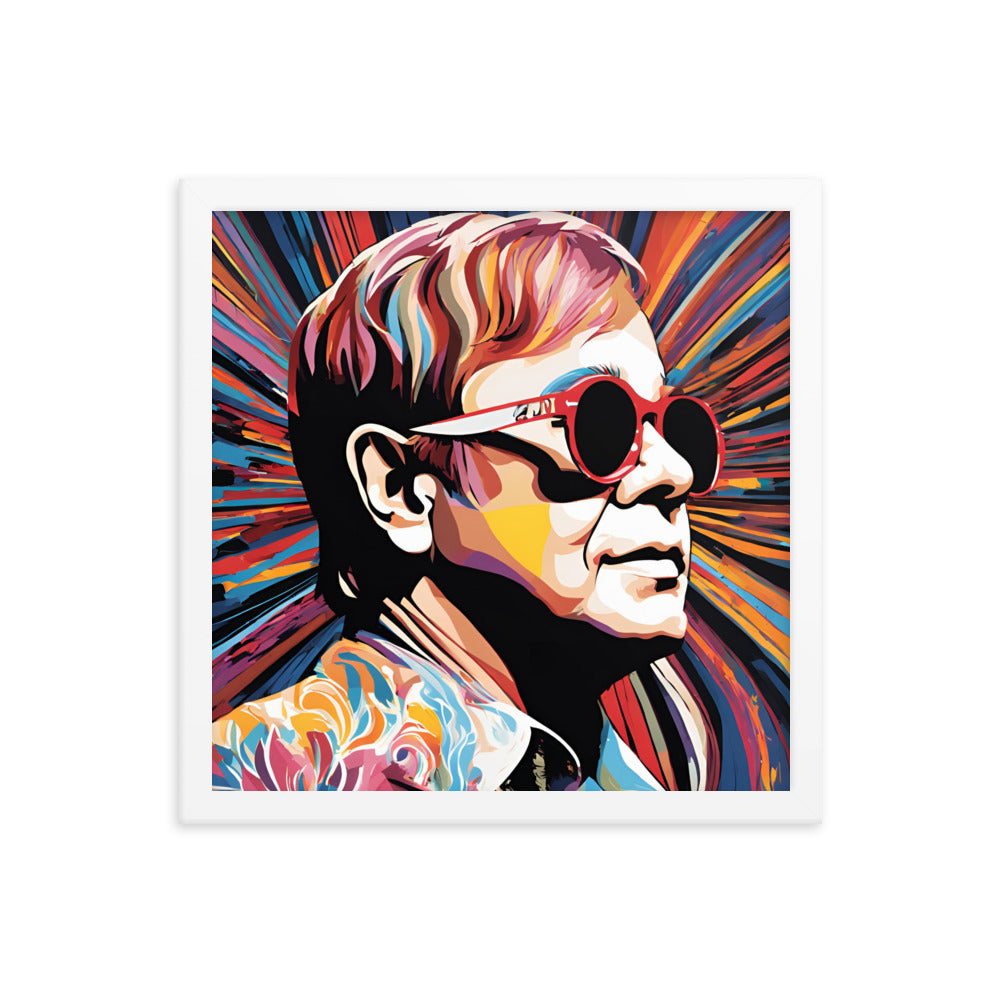 Elton John Portrait on Matte Paper Framed Poster - Concordia Style Boutique