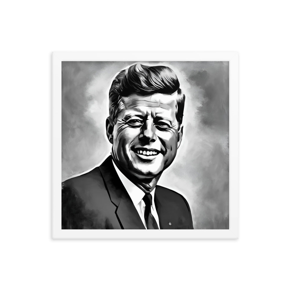 John F. Kennedy Portrait on Matte Paper Framed Poster - Concordia Style Boutique