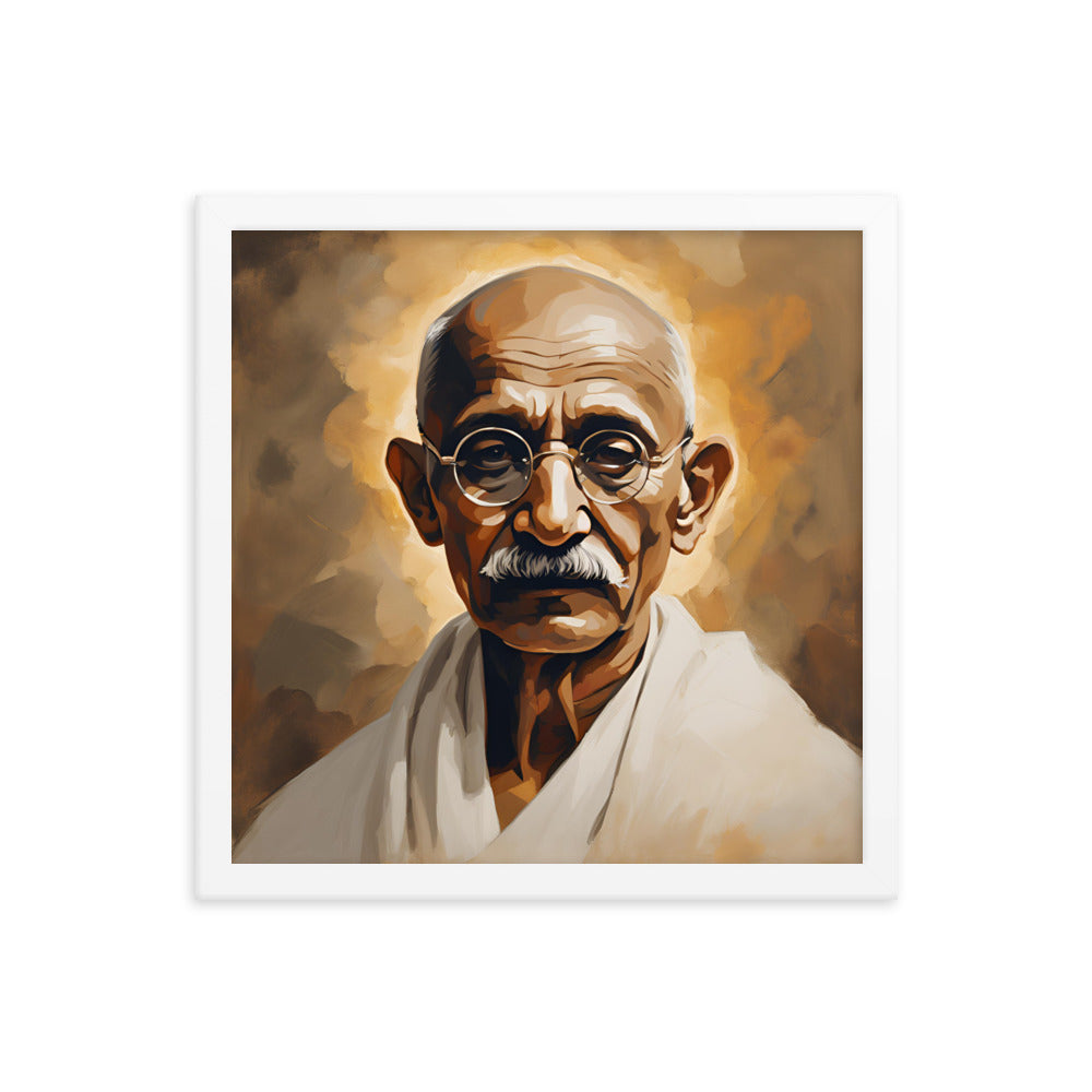 Mahatma Gandhi Portrait on Matte Paper Framed Poster - Concordia Style Boutique