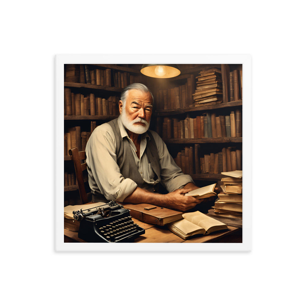 Ernest Hemingway Portrait on Matte Paper Framed Poster - Concordia Style Boutique
