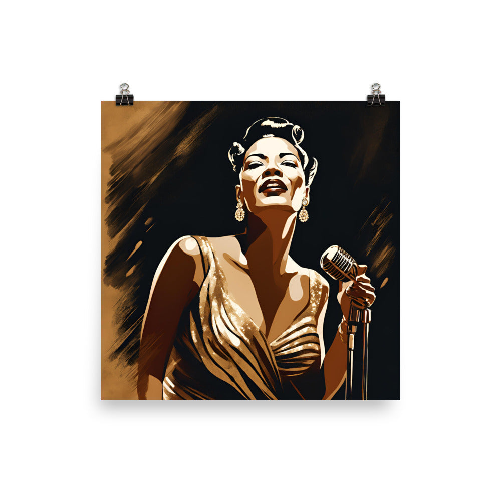 Billie Holiday Portrait on Matte Paper Poster - Concordia Style Boutique