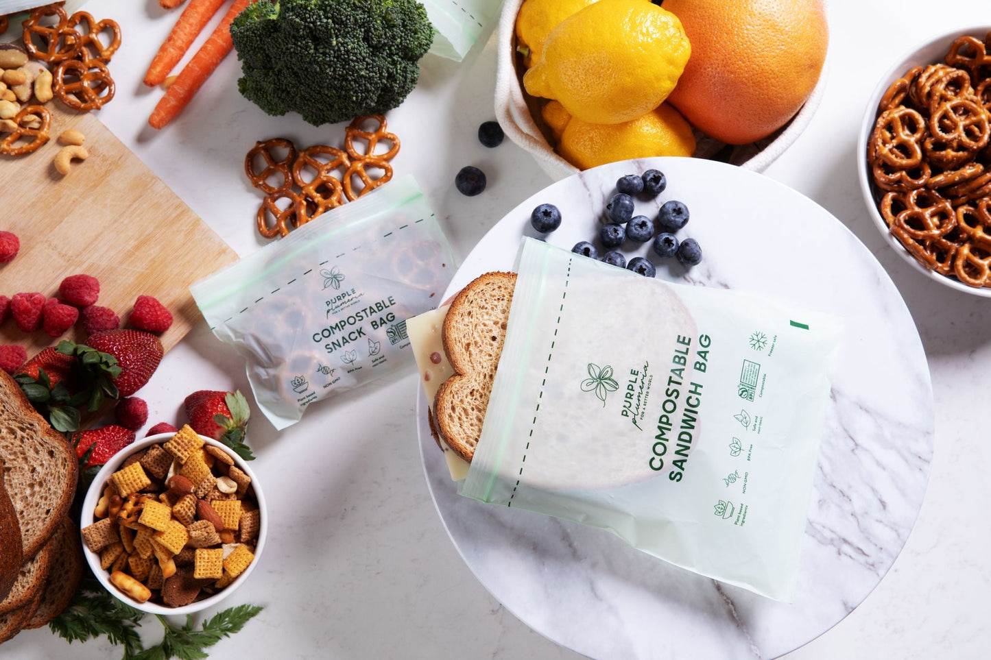 The Complete Eco Friendly Kitchen Bundle – Compostable Zip Bags, Cling wrap, Sponges & Trash Bags