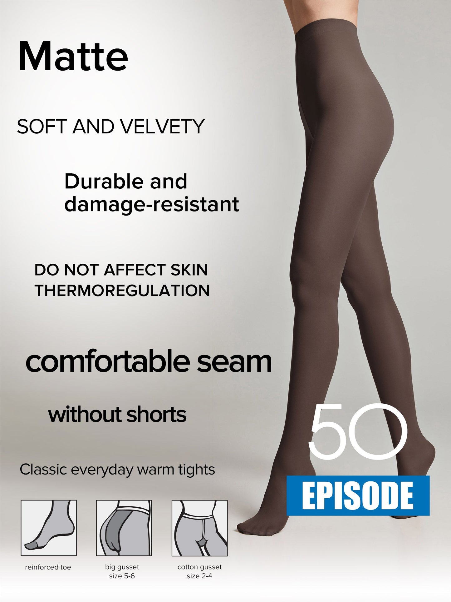 Tights Conte Episode 50 Den - Microfibra Matte Opaque - Concordia Style Boutique