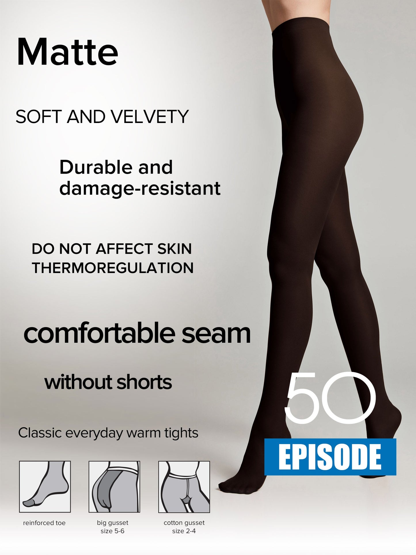 Tights Conte Episode 50 Den - Microfibra Matte Opaque - Concordia Style Boutique