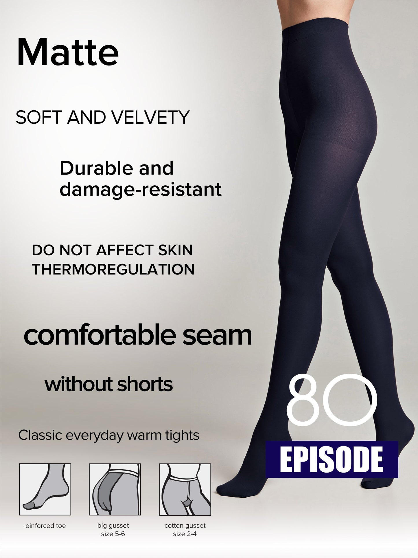 Tights Conte Episode 80 Den - Microfibra Matte Opaque - Concordia Style Boutique