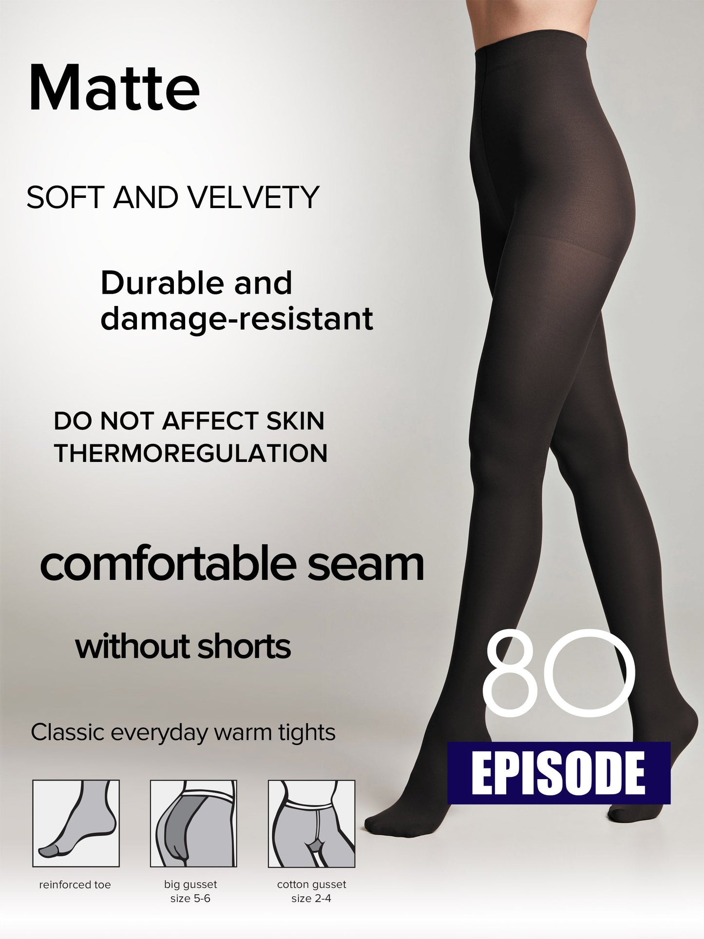 Tights Conte Episode 80 Den - Microfibra Matte Opaque - Concordia Style Boutique