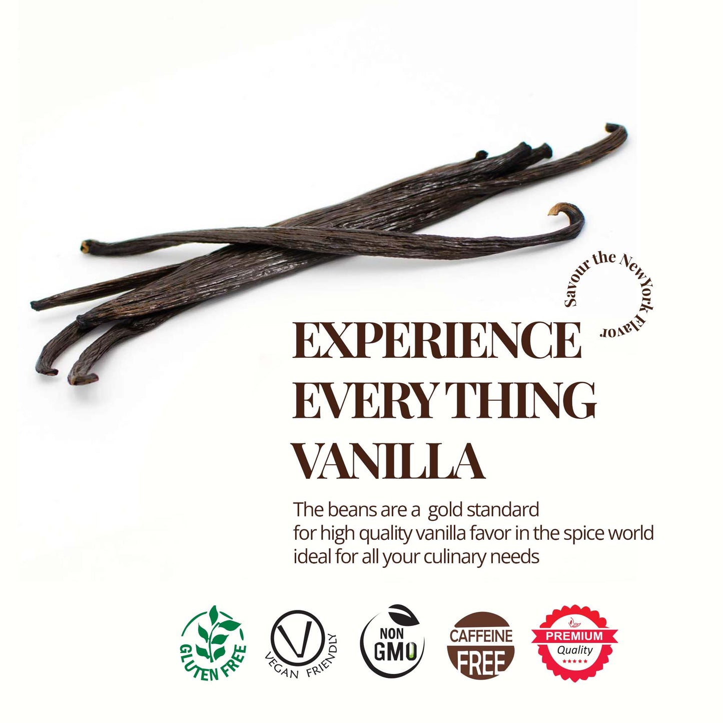 Whole Bulk Vanilla Beans - Order - NON GMO Gourmet Vanilla Pods 6 - 8 Inches For making Baking Whole Premium Vanilla Beans Grade A by New York Vanilla