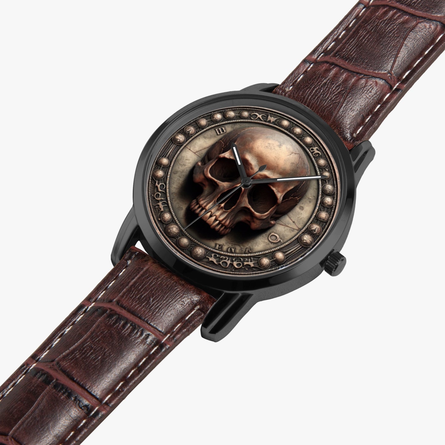 Wide Type Quartz Watch - "Memento Mori" - Unisex - Premium Leather Strap Watches from Concordia Style Boutique - Just $26.50! Shop now at Concordia Style Boutique
