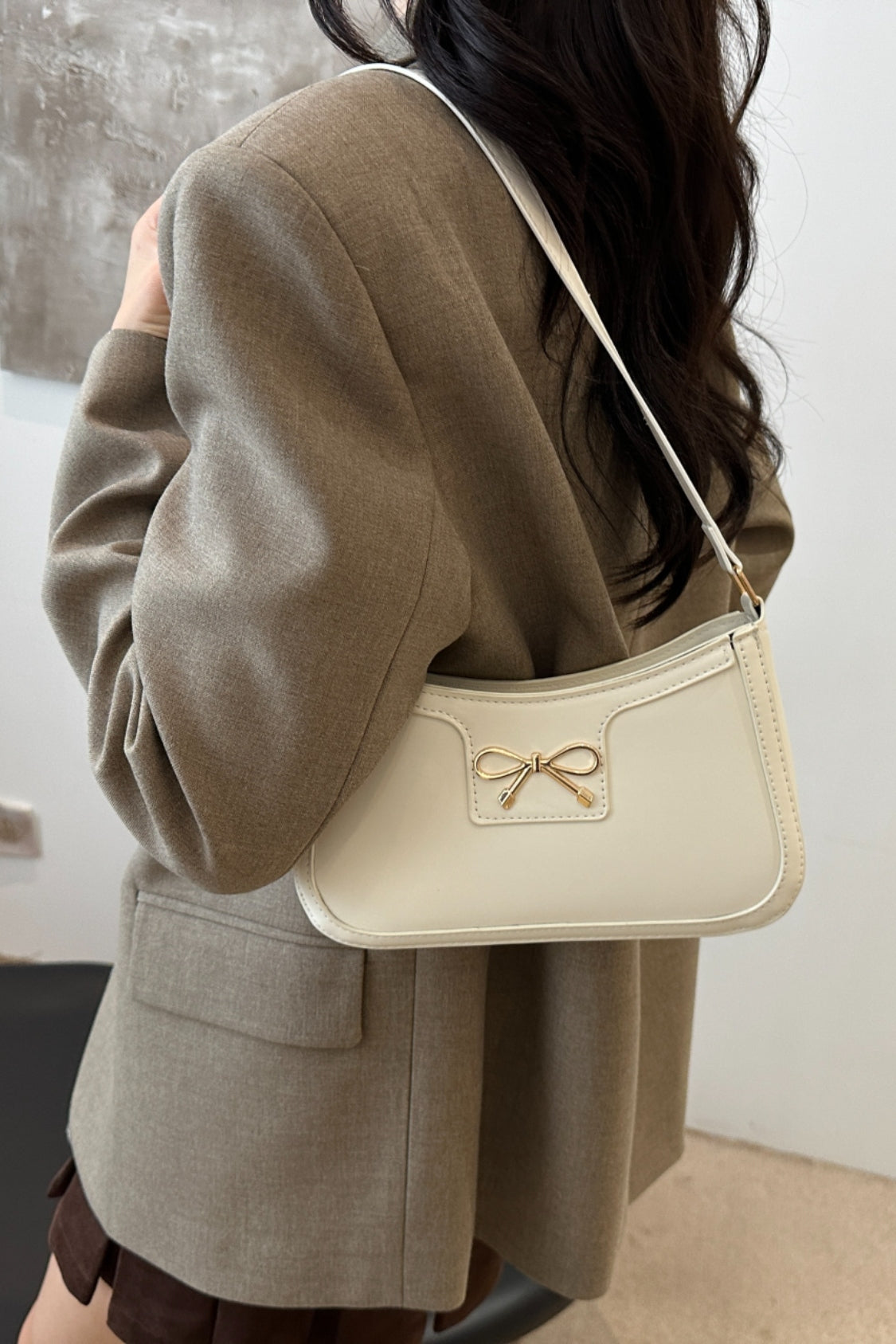 Bow Trim PU Leather Shoulder Bag - Premium Shoulder Bag from Concordia Style Boutique - Just $18.68! Shop now at Concordia Style Boutique